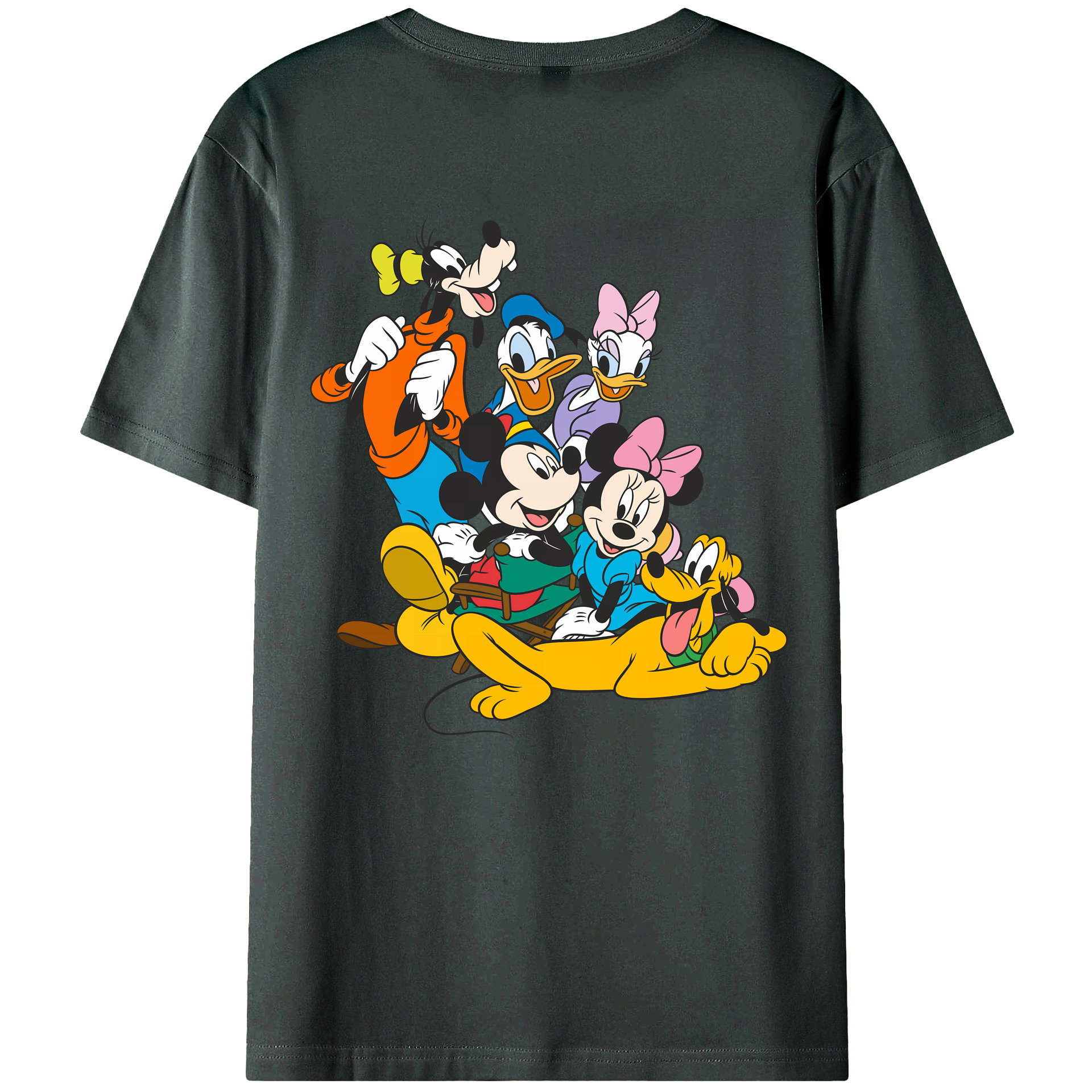 （画像用） ミッキーマウス Mickey Mouse 綿100％ メンズ半袖Tシャツ（バックプリント） 通気性